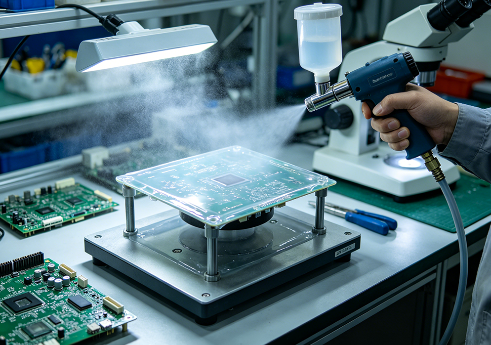 Two-component condensation-type potting adhesive